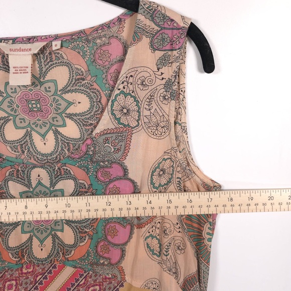 SUNDANCE Maxi Dress Paisley 100% Cotton Sleeveless Size 6‎ - Picture 6 of 10